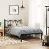 Stella Homewares Metal Bed Frame without Mattress with Headboard Black 107x203 cm King Single