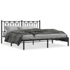 Stella Homewares Metal Bed Frame without Mattress with Headboard Black 183x203 cm King