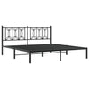 Stella Homewares Metal Bed Frame without Mattress with Headboard Black 183x203 cm King