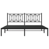 Stella Homewares Metal Bed Frame without Mattress with Headboard Black 183x203 cm King