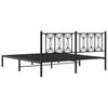 Stella Homewares Metal Bed Frame without Mattress with Headboard Black 183x203 cm King