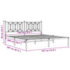 Stella Homewares Metal Bed Frame without Mattress with Headboard Black 183x203 cm King