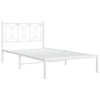 Stella Homewares Metal Bed Frame without Mattress with Headboard White 107x203 cm King Single