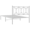 Stella Homewares Metal Bed Frame without Mattress with Headboard White 107x203 cm King Single