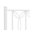Stella Homewares Metal Bed Frame without Mattress with Headboard White 107x203 cm King Single