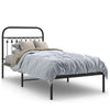 Stella Homewares Metal Bed Frame without Mattress with Headboard Black 90x190 cm