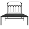 Stella Homewares Metal Bed Frame without Mattress with Headboard Black 90x190 cm
