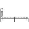 Stella Homewares Metal Bed Frame without Mattress with Headboard Black 90x190 cm