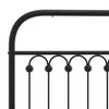 Stella Homewares Metal Bed Frame without Mattress with Headboard Black 90x190 cm