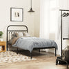 Stella Homewares Metal Bed Frame without Mattress with Headboard Black 90x190 cm