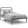 Stella Homewares Metal Bed Frame without Mattress with Headboard Black 107x203 cm King Single