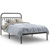 Stella Homewares Metal Bed Frame without Mattress with Headboard Black 107x203 cm King Single