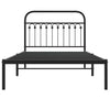 Stella Homewares Metal Bed Frame without Mattress with Headboard Black 107x203 cm King Single