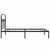 Stella Homewares Metal Bed Frame without Mattress with Headboard Black 107x203 cm King Single