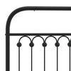Stella Homewares Metal Bed Frame without Mattress with Headboard Black 107x203 cm King Single