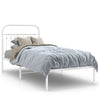 Stella Homewares Metal Bed Frame without Mattress with Headboard White 90x190 cm