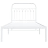 Stella Homewares Metal Bed Frame without Mattress with Headboard White 90x190 cm