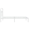 Stella Homewares Metal Bed Frame without Mattress with Headboard White 90x190 cm