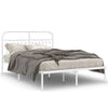 Stella Homewares Metal Bed Frame without Mattress with Headboard White 135x190 cm