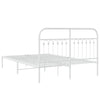 Stella Homewares Metal Bed Frame without Mattress with Headboard White 135x190 cm