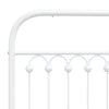 Stella Homewares Metal Bed Frame without Mattress with Headboard White 135x190 cm