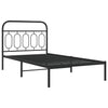 Stella Homewares Metal Bed Frame without Mattress with Headboard Black 107x203 cm King Single
