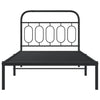 Stella Homewares Metal Bed Frame without Mattress with Headboard Black 107x203 cm King Single