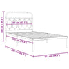 Stella Homewares Metal Bed Frame without Mattress with Headboard White 107x203 cm King Single