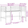 Stella Homewares Kids' Loft Bed without Mattress 92x187 cm Single Solid Wood Pine