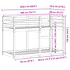 Stella Homewares Bunk Bed without Mattress 92x187 cm Single Solid Wood Pine