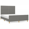 Stella Homewares Bed Frame without Mattress Dark Grey 137x187 cm Double Fabric