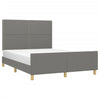 Stella Homewares Bed Frame without Mattress Dark Grey 137x187 cm Double Fabric