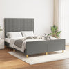 Stella Homewares Bed Frame without Mattress Dark Grey 137x187 cm Double Fabric