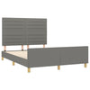 Stella Homewares Bed Frame without Mattress Dark Grey 137x187 cm Double Fabric