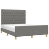 Stella Homewares Bed Frame without Mattress Dark Grey 137x187 cm Double Fabric