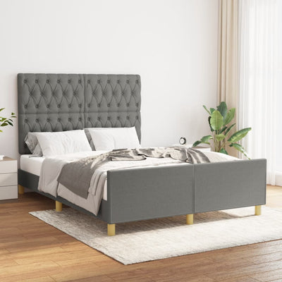 Stella Homewares Bed Frame without Mattress Dark Grey 137x187 cm Double Fabric