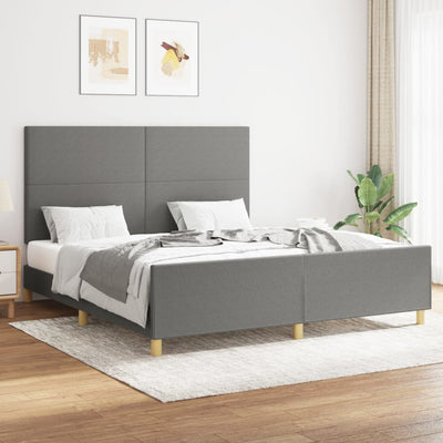 Stella Homewares Bed Frame without Mattress Dark Grey 152x203 cm Queen Fabric