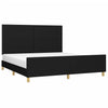 Stella Homewares Bed Frame without Mattress Black 152x203 cm Queen Fabric