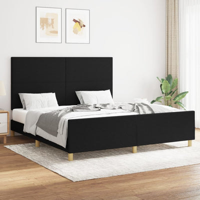 Stella Homewares Bed Frame without Mattress Black 152x203 cm Queen Fabric