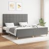 Stella Homewares Bed Frame without Mattress Dark Grey 152x203 cm Queen Fabric