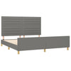 Stella Homewares Bed Frame without Mattress Dark Grey 152x203 cm Queen Fabric