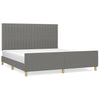 Stella Homewares Bed Frame without Mattress Dark Grey 152x203 cm Queen Fabric