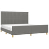 Stella Homewares Bed Frame without Mattress Dark Grey 152x203 cm Queen Fabric