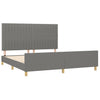 Stella Homewares Bed Frame without Mattress Dark Grey 152x203 cm Queen Fabric