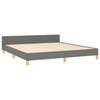 Stella Homewares Bed Frame without Mattress Dark Grey 152x203 cm Queen Fabric