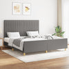 Stella Homewares Bed Frame without Mattress Dark Grey 152x203 cm Queen Fabric