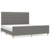 Stella Homewares Bed Frame without Mattress Dark Grey 152x203 cm Queen Fabric