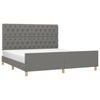 Stella Homewares Bed Frame without Mattress Dark Grey 152x203 cm Queen Fabric