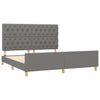 Stella Homewares Bed Frame without Mattress Dark Grey 152x203 cm Queen Fabric