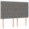 Stella Homewares Bed Frame without Mattress Dark Grey 152x203 cm Queen Fabric